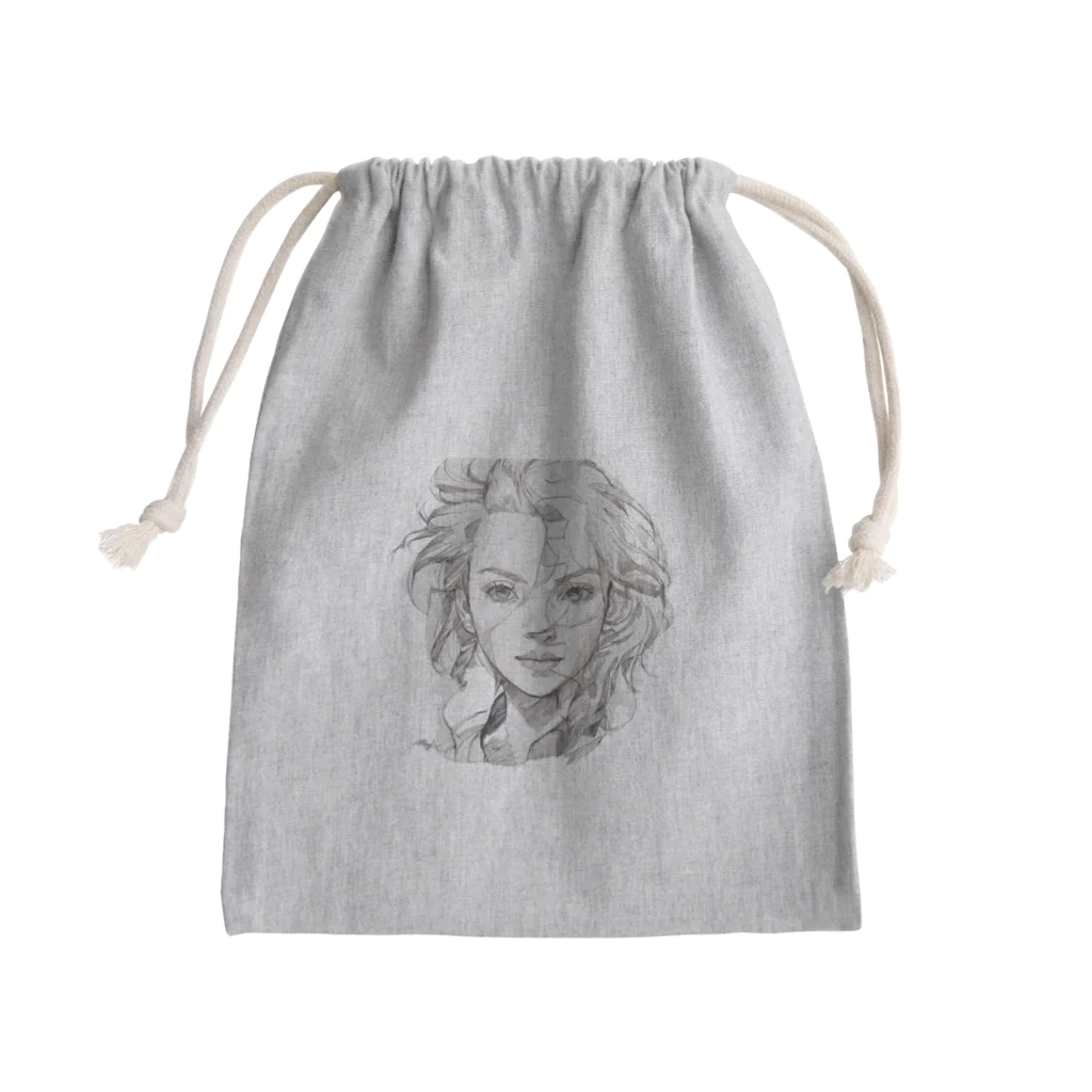 fashion-forwardのエロカッコイイ女性 Mini Drawstring Bag