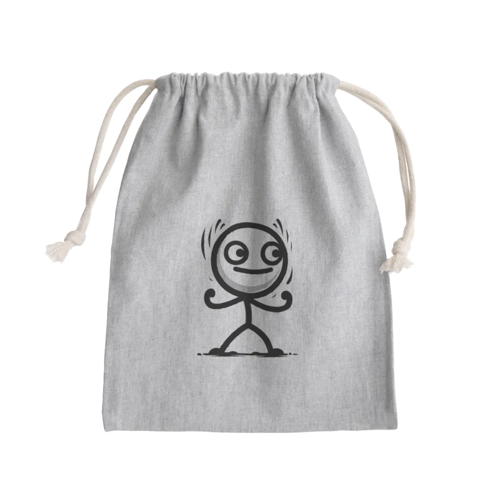Design by hisachilの線人くん(ガッツ) Mini Drawstring Bag