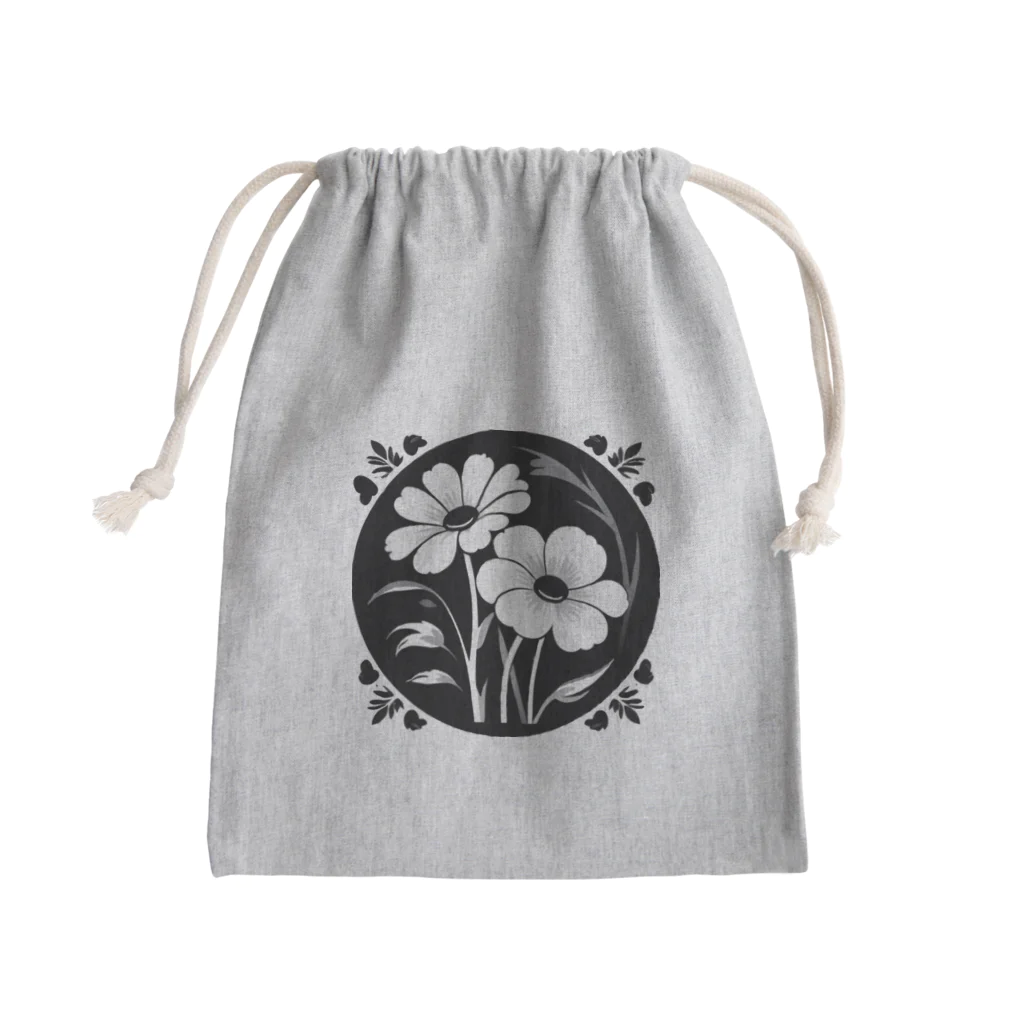 ファンシーTシャツ屋のクールなトライバルフラワーⅣ Mini Drawstring Bag