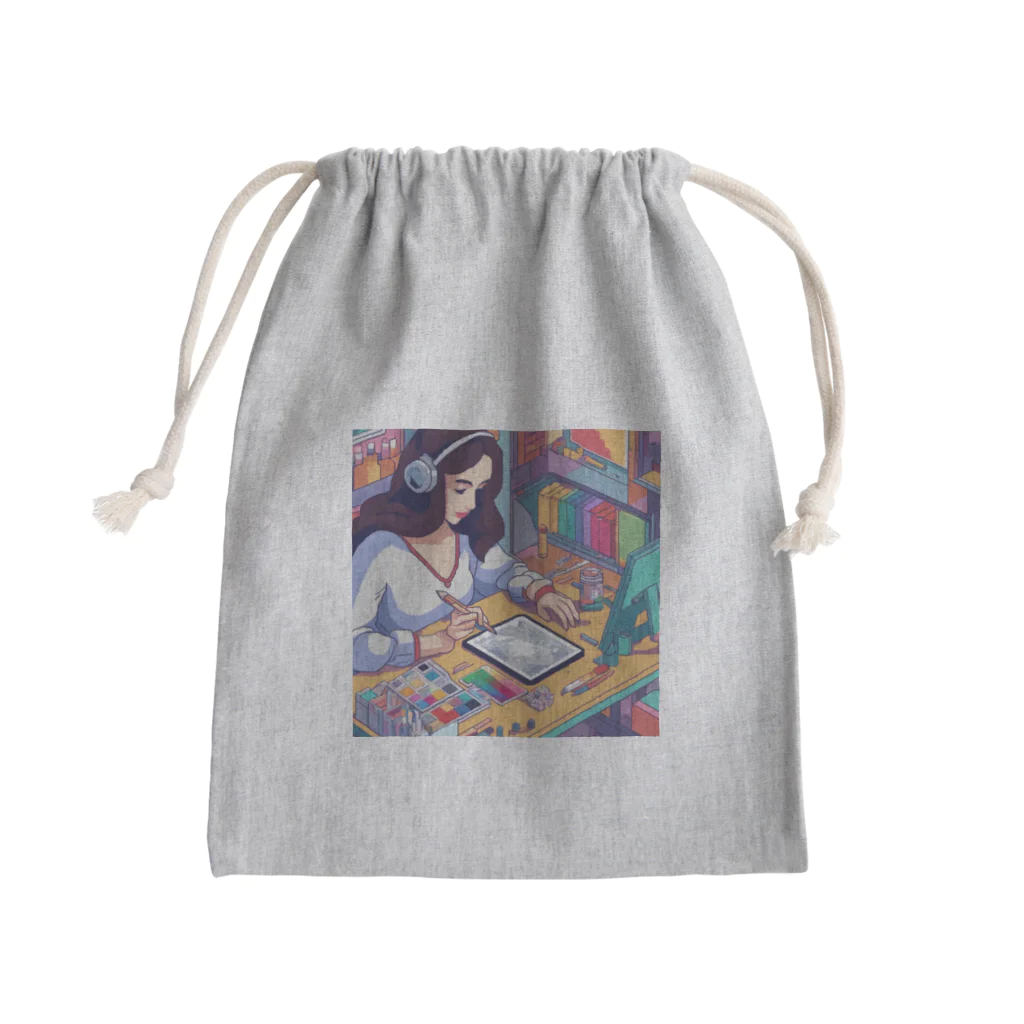 Radiant Lifestyle Storeの女性イラストレーター Mini Drawstring Bag