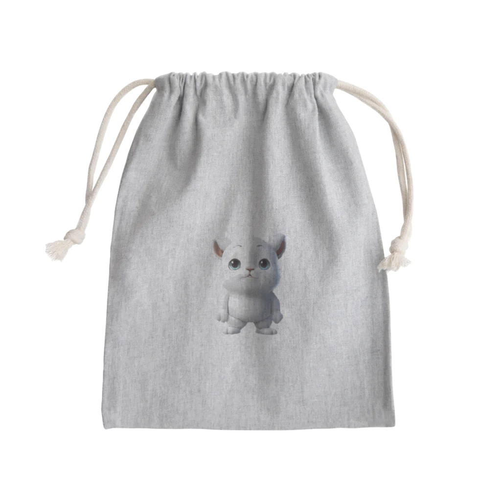 ブサカワ二頭身アニマルくんのブサカワ二頭身アニマル(背景無) Mini Drawstring Bag