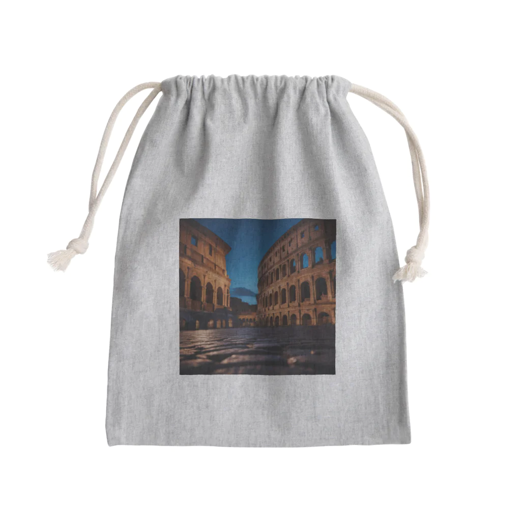 awawoの夕闇に染まるコロッセオの風景 Mini Drawstring Bag