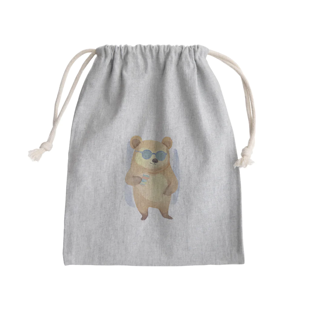 さとうさしみ。のメガネっクマ② Mini Drawstring Bag