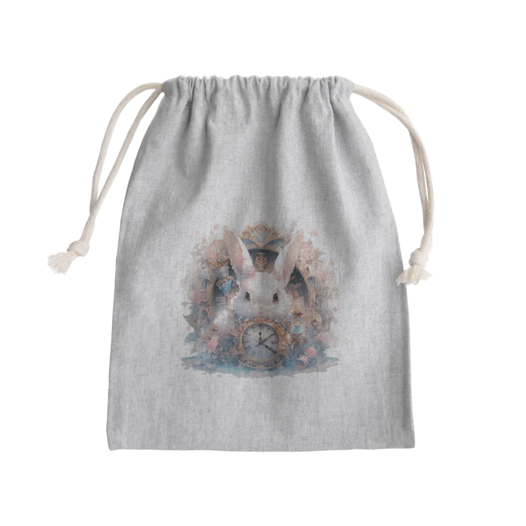 はなうさまほのうさぎと時計｡.:*･ﾟ Mini Drawstring Bag