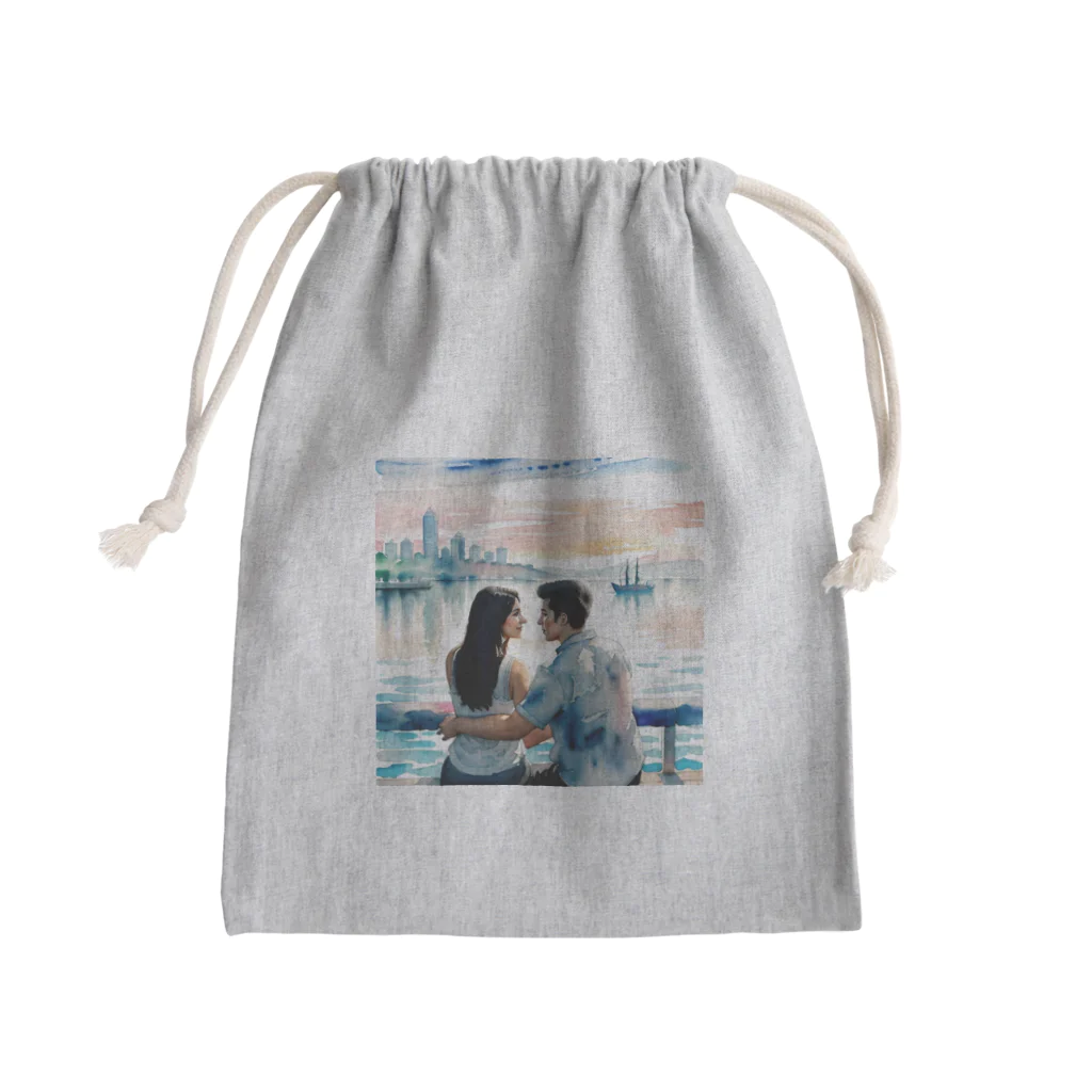 あかいはちのラブロマンスのカップル Mini Drawstring Bag