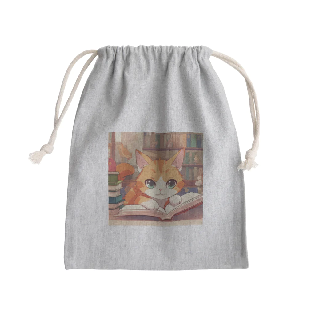 星パンダショップのほんよみかんねこ Mini Drawstring Bag