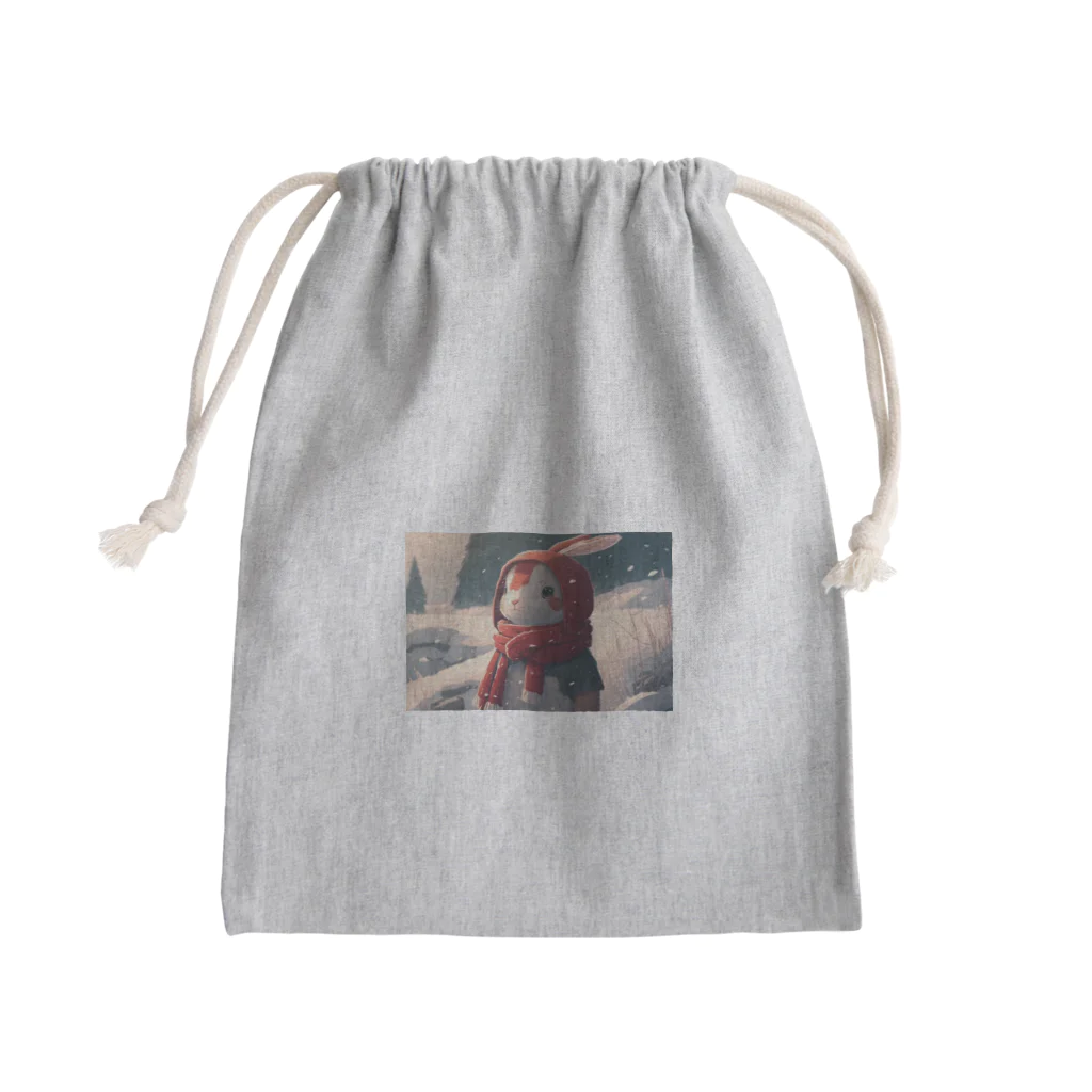 Soundの雪国のウサギ Mini Drawstring Bag