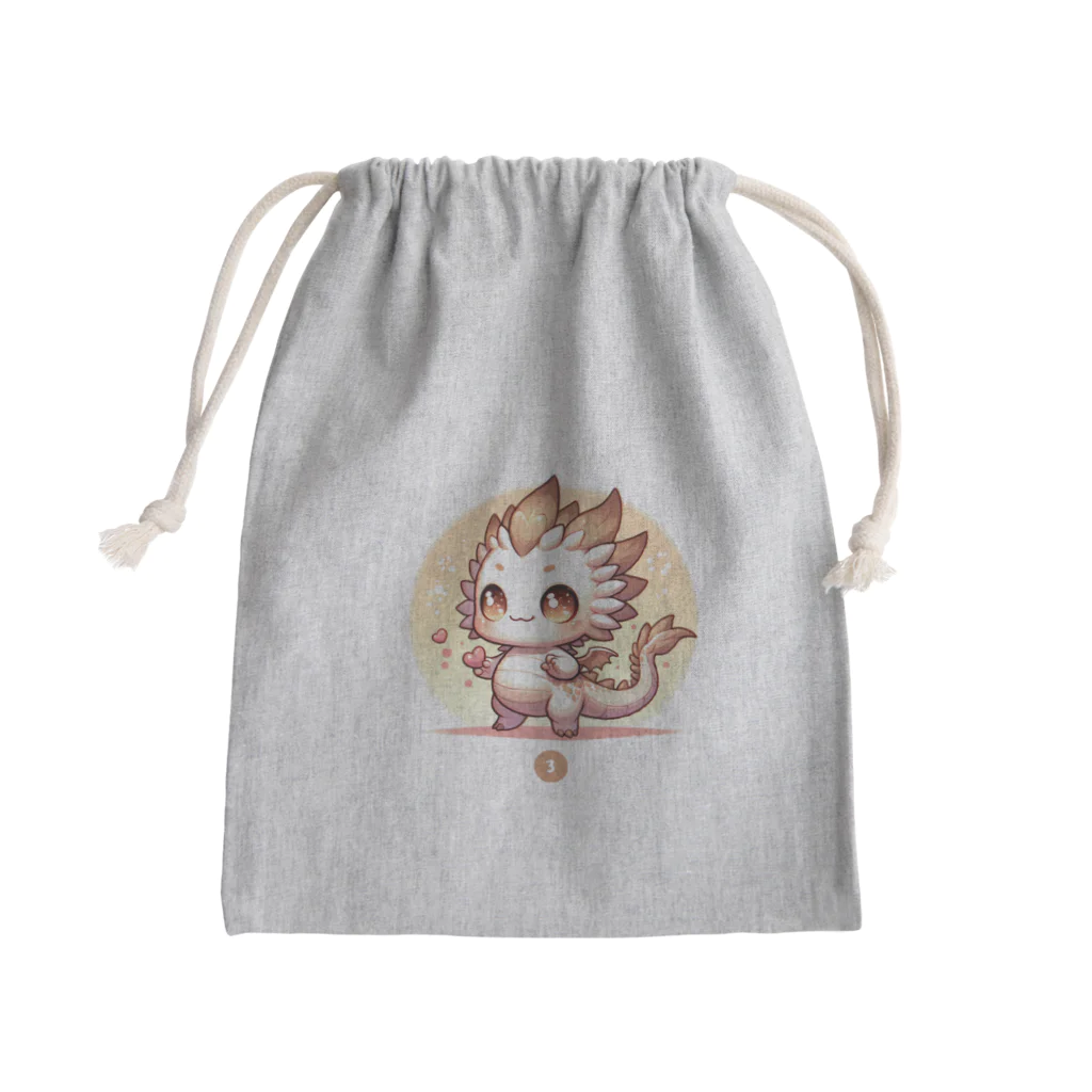 可愛らしいドラゴンのイラストグッズ店の【かわいいドラゴンのマスコットキャラクター】 Mini Drawstring Bag