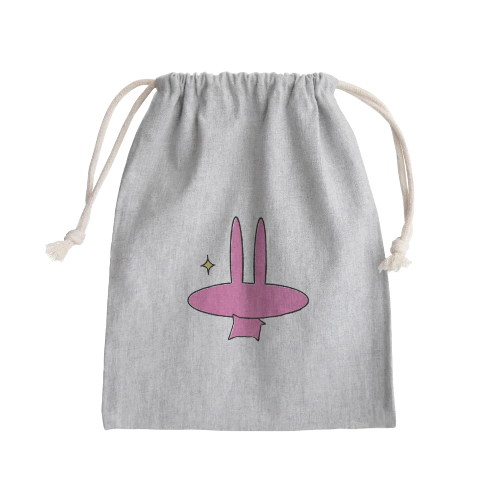 ピンクうさぎと。のクールなピンクうさぎ Mini Drawstring Bag