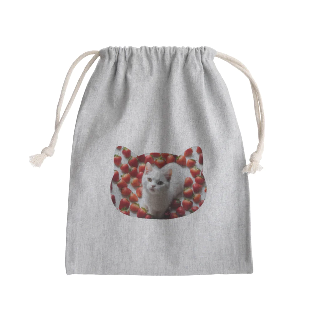 kiryu-mai創造設計のいちごねこ Mini Drawstring Bag