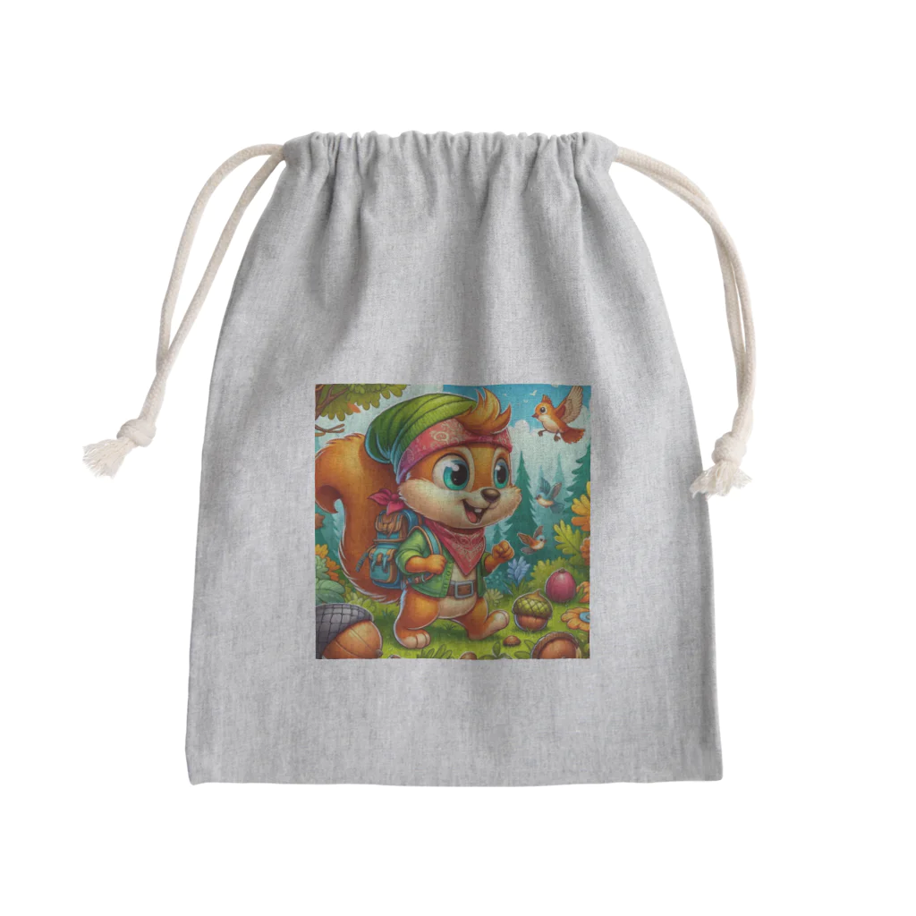 アニマルキャラクターショップのデールの陽気にハイキング Mini Drawstring Bag