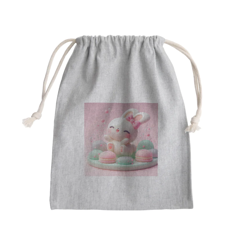 星パンダショップのほわほわマカロンうさぎ Mini Drawstring Bag