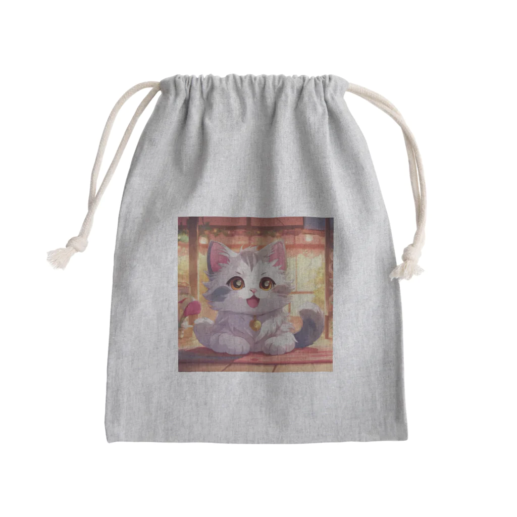 kuromasu_yuzuの夕焼けにゃんにゃん Mini Drawstring Bag