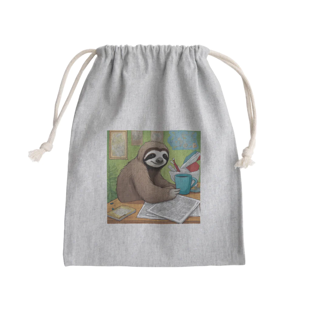 hobopoの"A Sloth Trying Various Things"  Mini Drawstring Bag