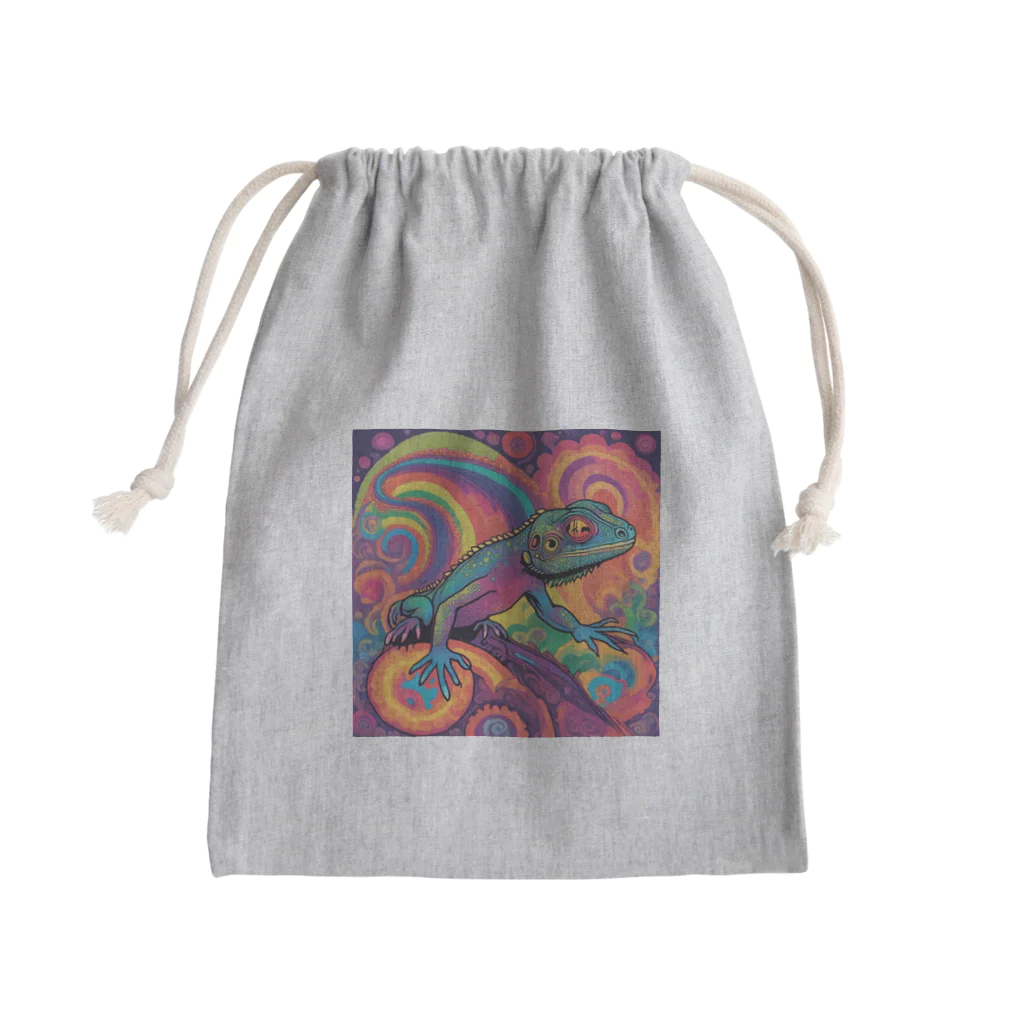 ai美女ショップのワイルドなトカゲ Mini Drawstring Bag