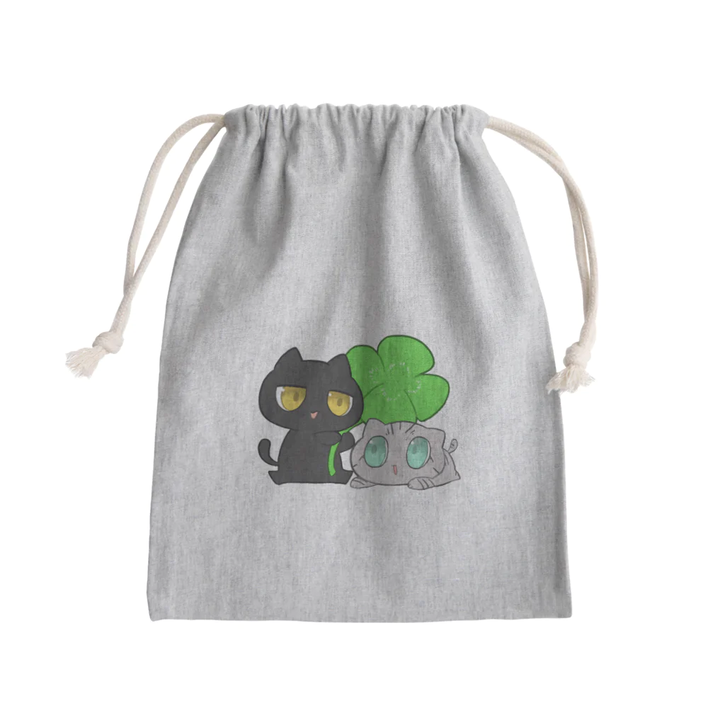 逃亡する猫「見世棚」のなかよし駅猫 Mini Drawstring Bag