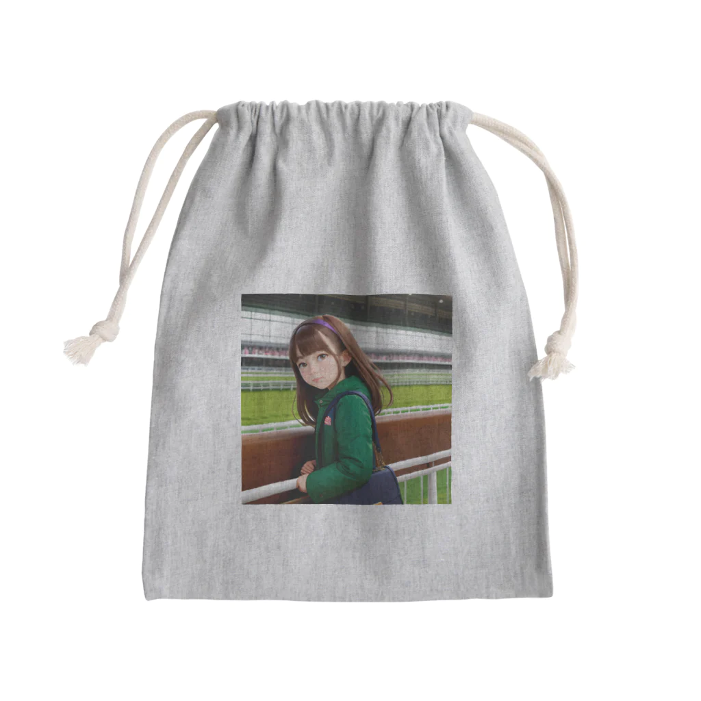 競馬大好きTBTショップ！の「競馬大好き！可愛い女の子が熱狂中！」 Mini Drawstring Bag
