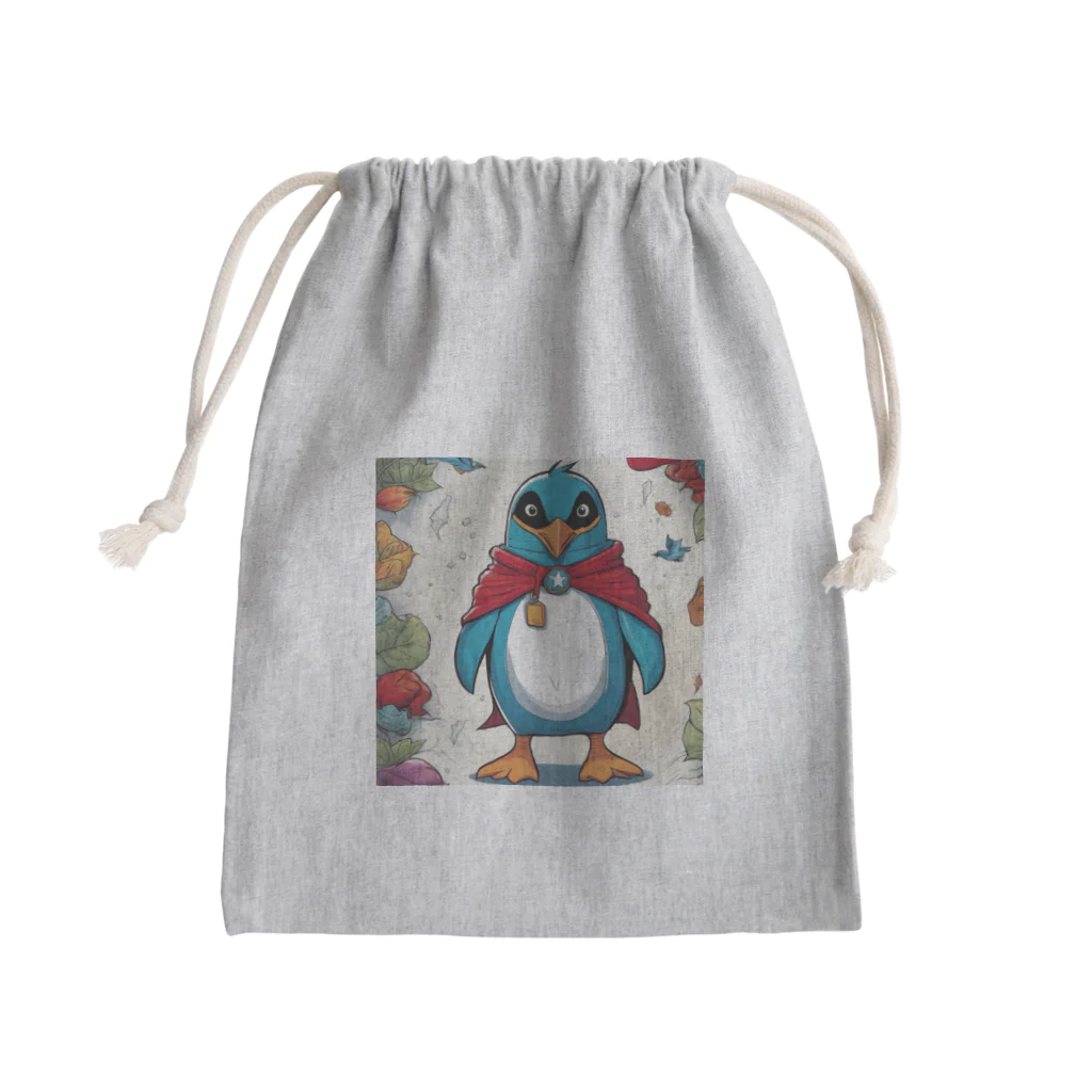 hypudgyのヒーローペンギンB Mini Drawstring Bag