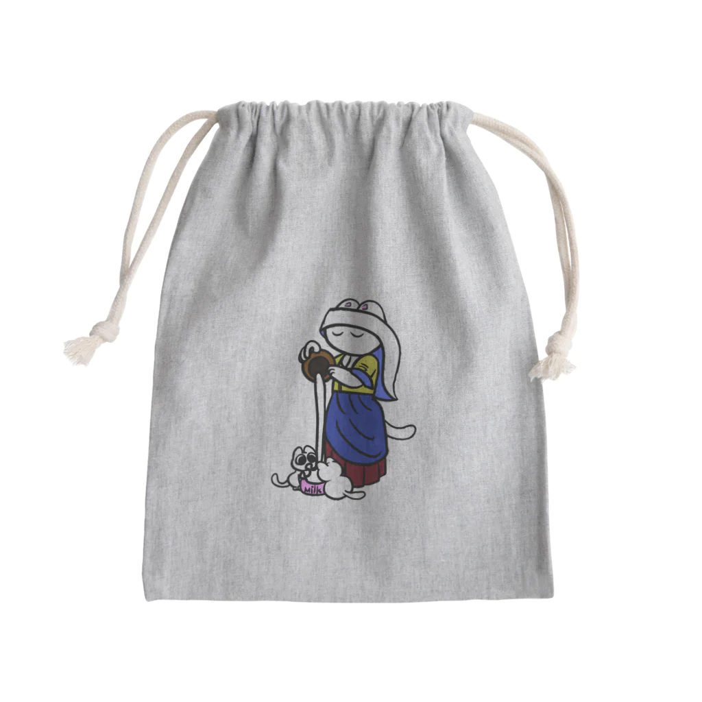 Animaru639の牛乳を注ぐにゃんこ Mini Drawstring Bag