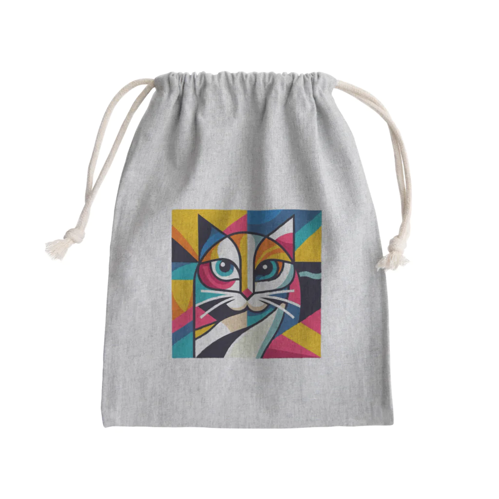 大人かわいい動物の世界のカラフル猫 Mini Drawstring Bag