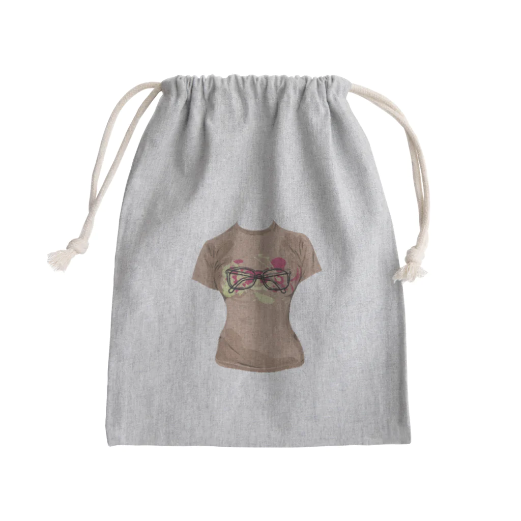 ファンシーTシャツ屋の水玉メガネ柄シャツ Mini Drawstring Bag