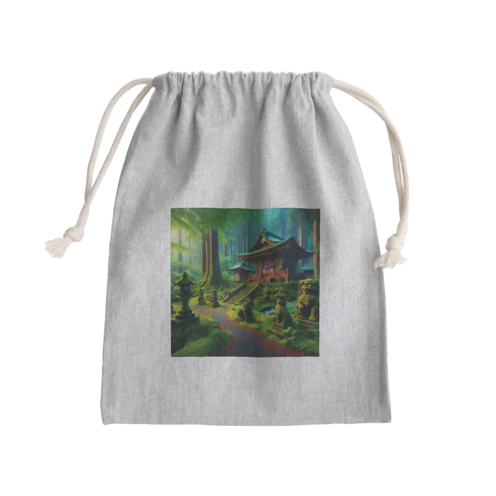 「動物ミリ屋」の新緑の癒し Mini Drawstring Bag