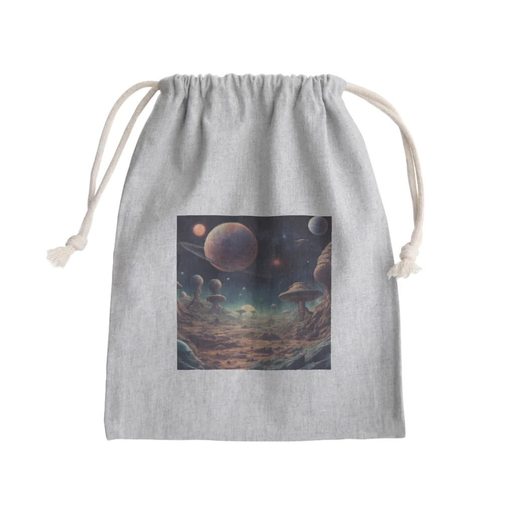 ai美女ショップの多分火星の景色はこんな感じ🪐 Mini Drawstring Bag