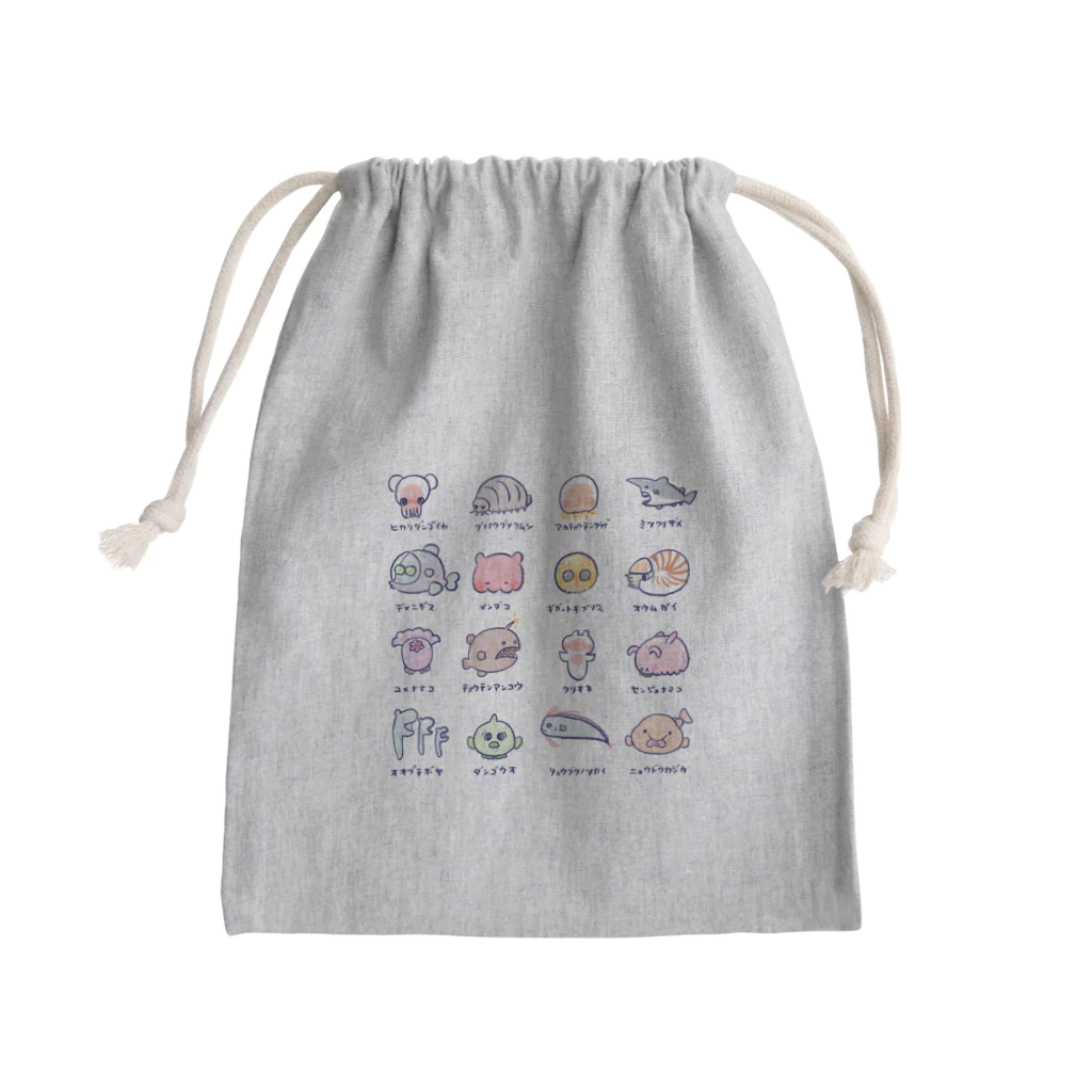 深海 なみ🪸深海グッズ🪸の深海魚オールスター Mini Drawstring Bag