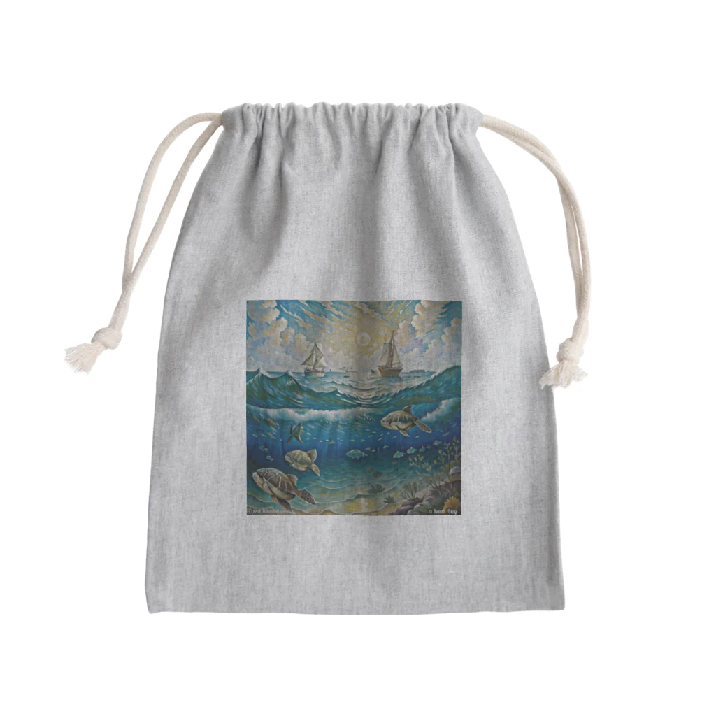 あかいはちの海の生き物 Mini Drawstring Bag