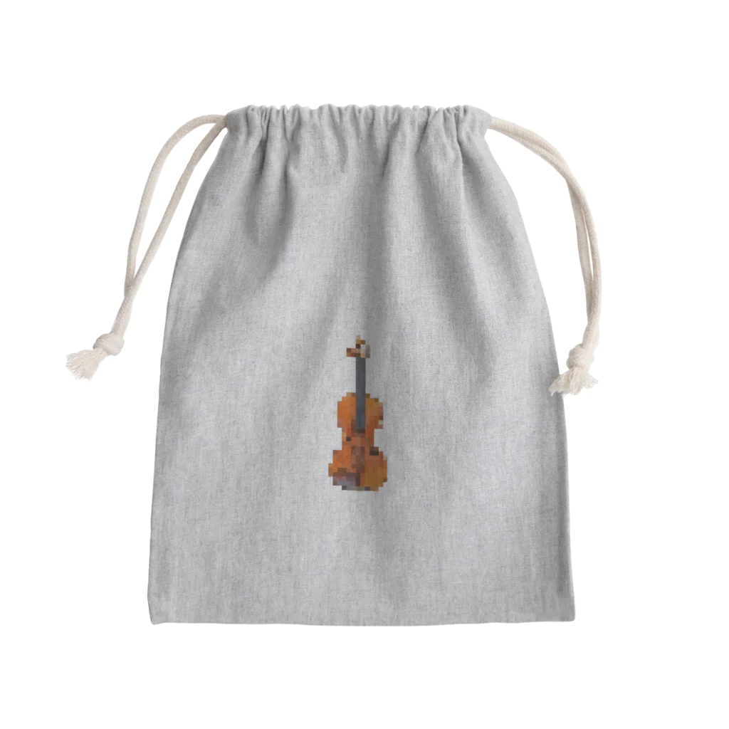 シンプルカラーのドットヴァイオリン Mini Drawstring Bag