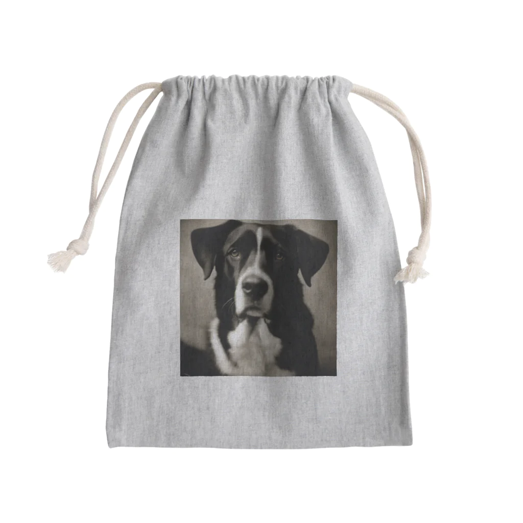 Olive_FLのレトロでかわいい写真は、一匹の愛らしい犬 Mini Drawstring Bag