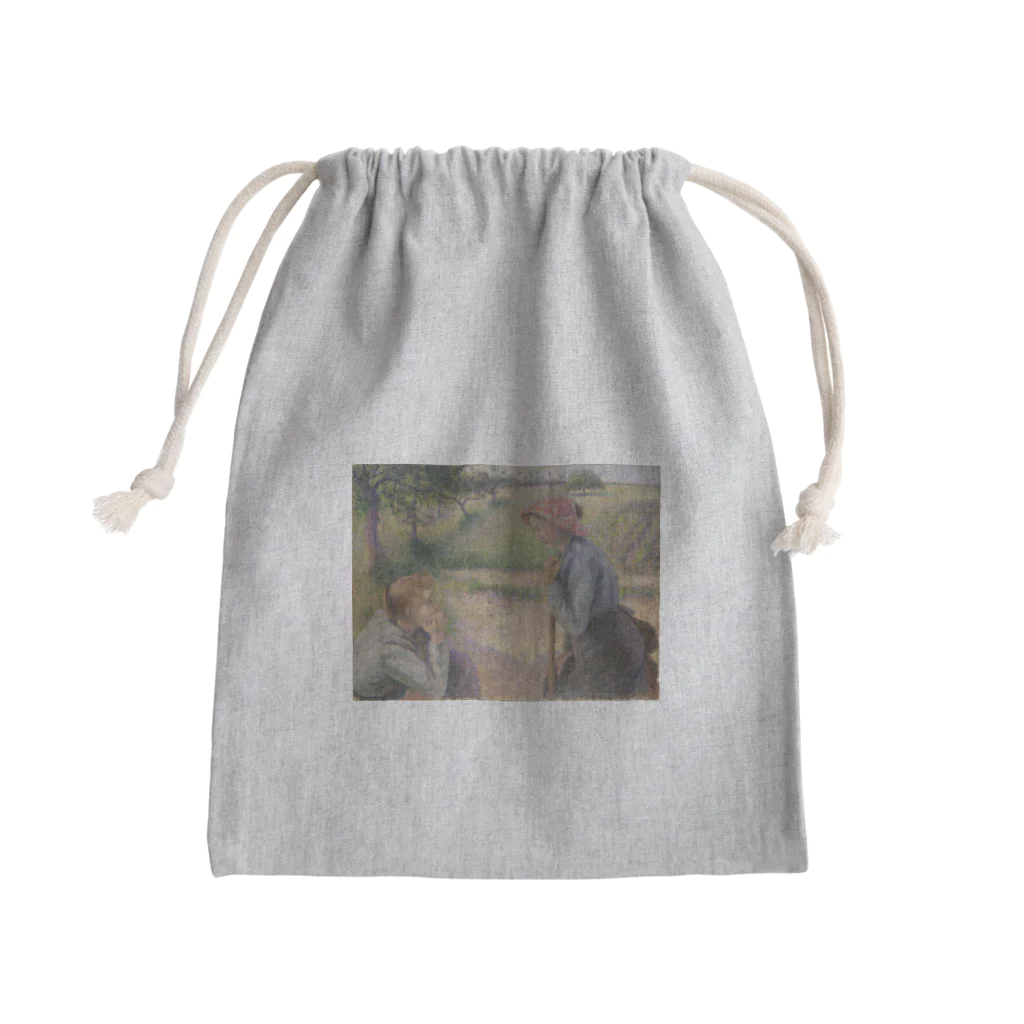 世界美術商店の2人の若い農夫 / Two Young Peasant Women Mini Drawstring Bag