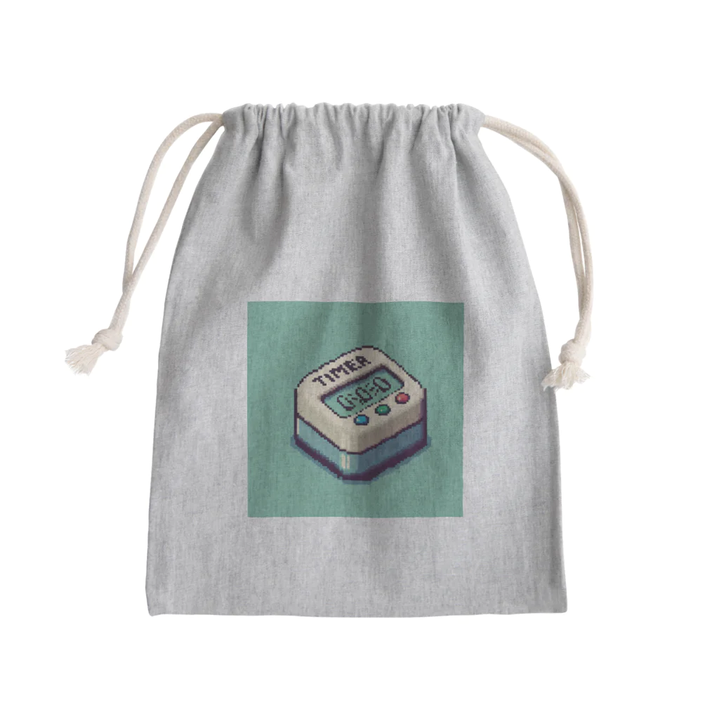 ドット絵調理器具のドット絵「タイマー」 Mini Drawstring Bag