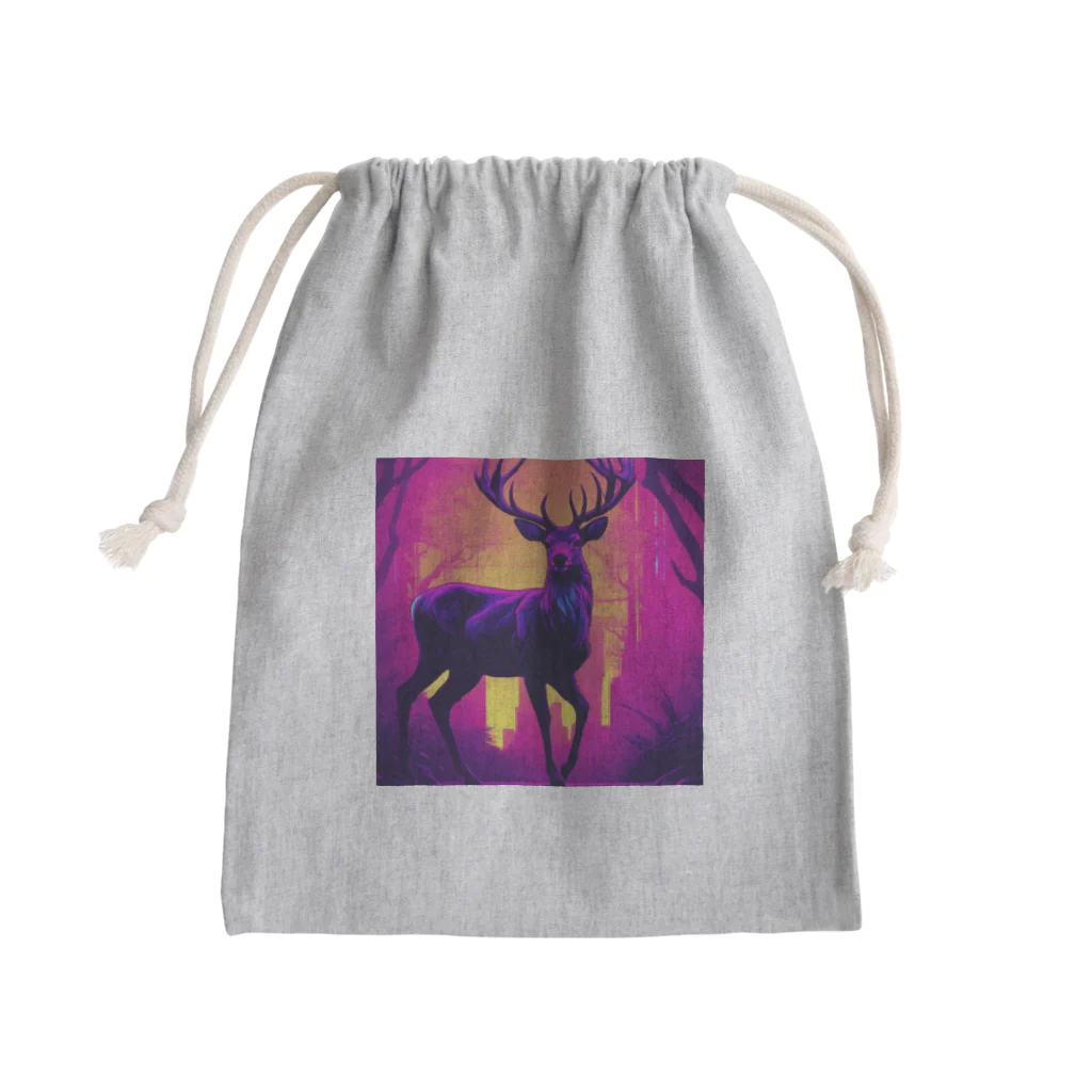 ZeroCreativeのネオンな鹿 Mini Drawstring Bag