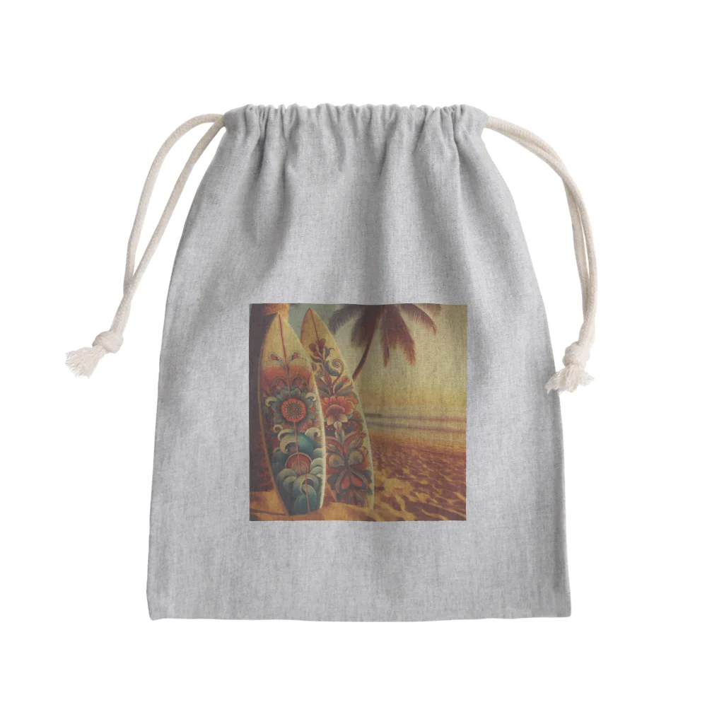 Lovers-chapelのレトロサーフボード Mini Drawstring Bag