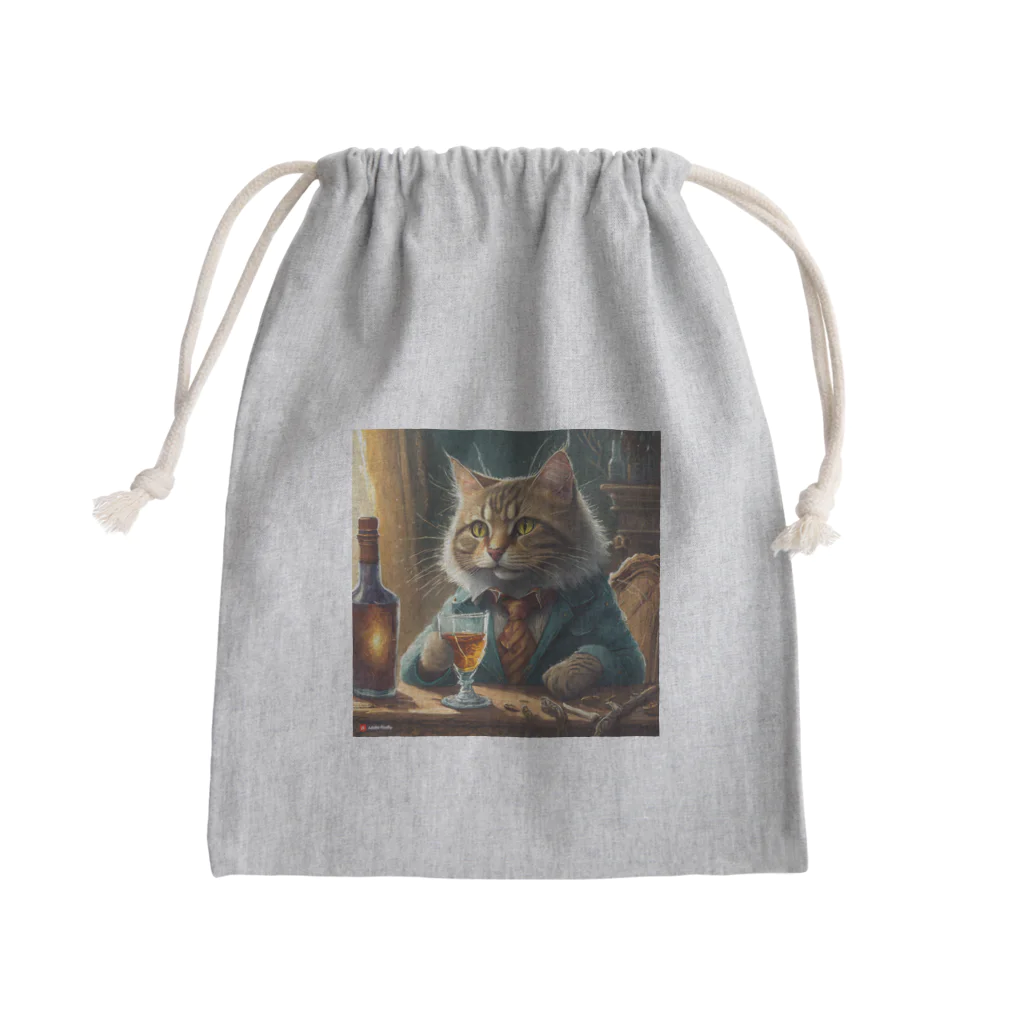 飲酒ちゃんの酒が好きな猫（社長） Mini Drawstring Bag