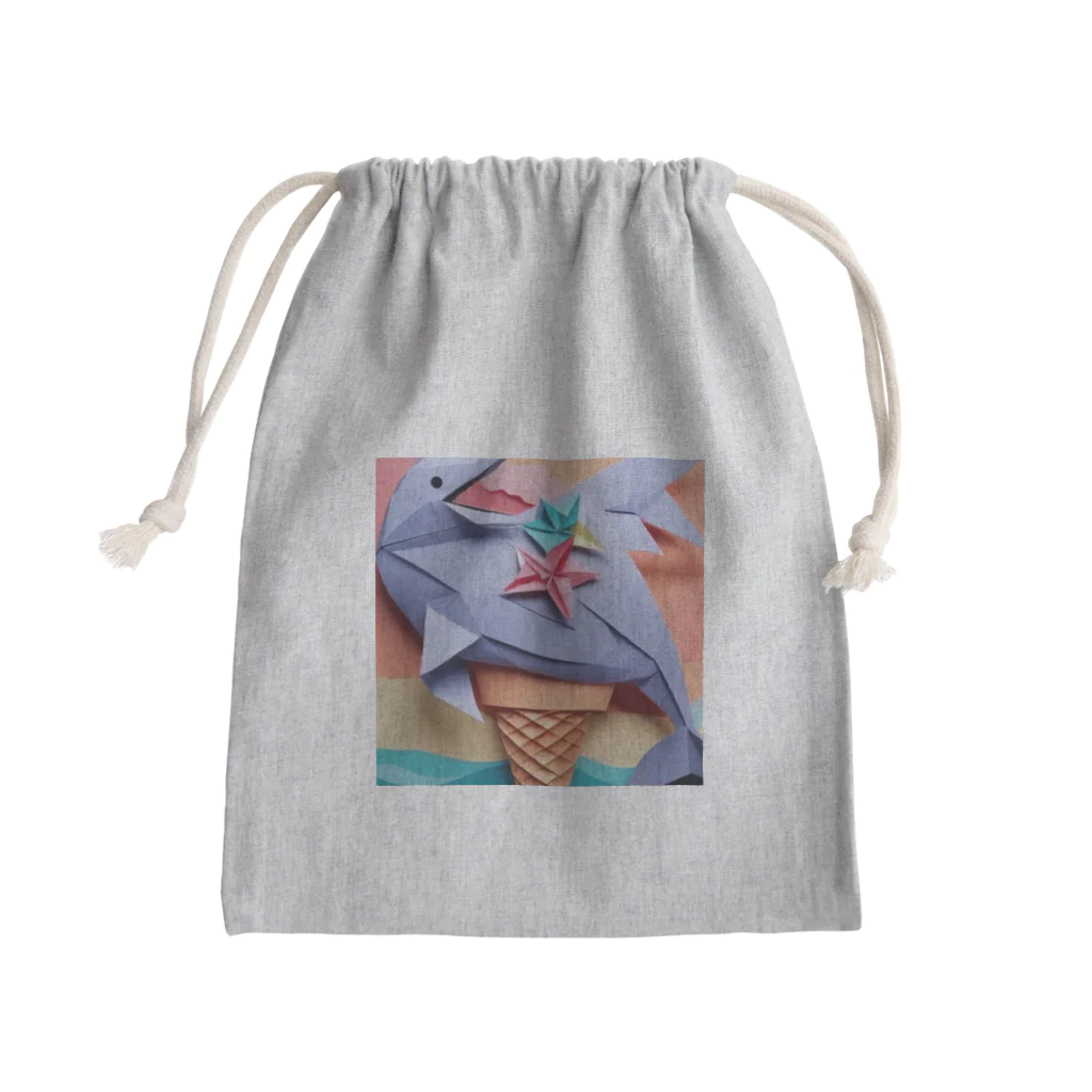 yumiceのice meets オリガミイルカ Mini Drawstring Bag