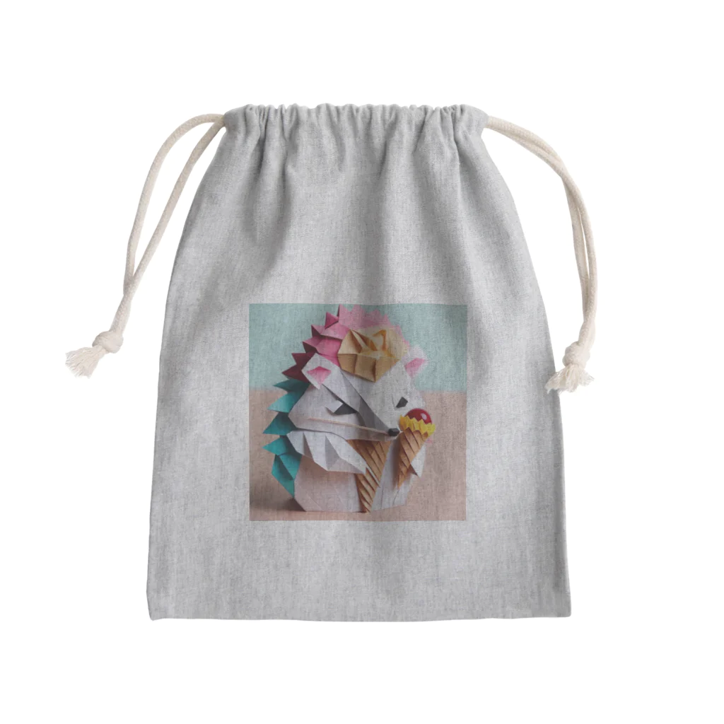 yumiceのice meets オリガミハリネズミ Mini Drawstring Bag