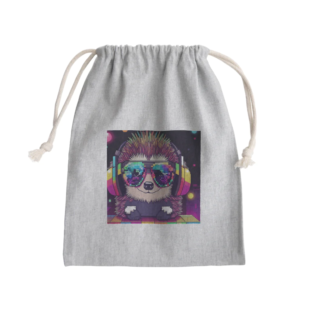 yu-tata-yuのアゲ上げ！DJハリネズミくん Mini Drawstring Bag