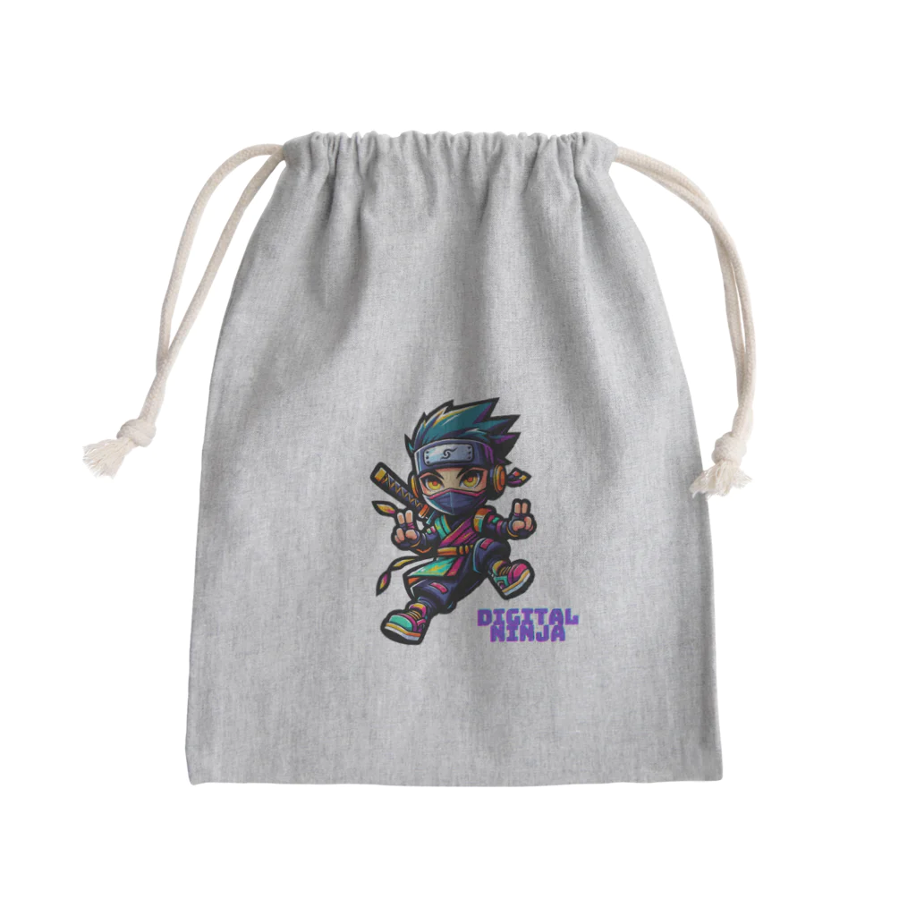 rsrsrsrsrの“Digital Ninja” ロゴ付き Mini Drawstring Bag