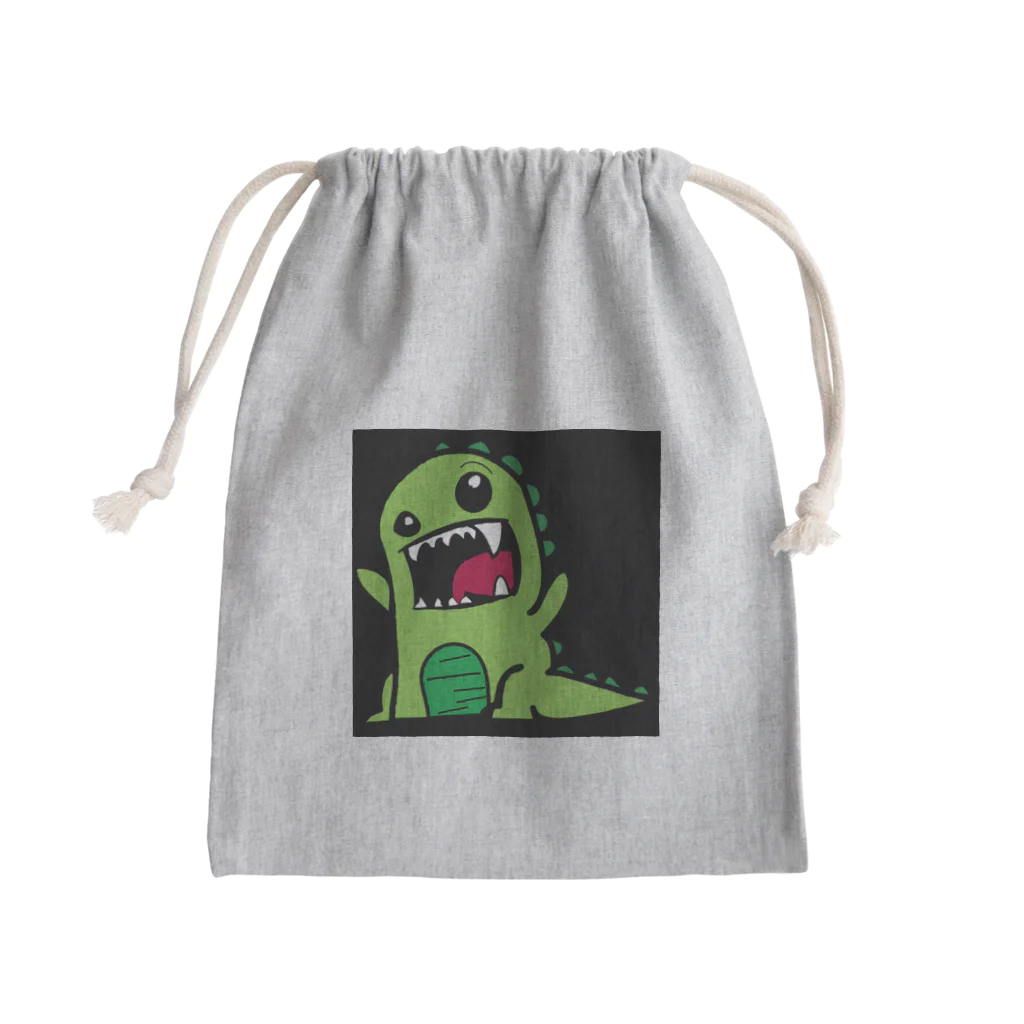 hidepandaのガチャピン風の恐竜 Mini Drawstring Bag
