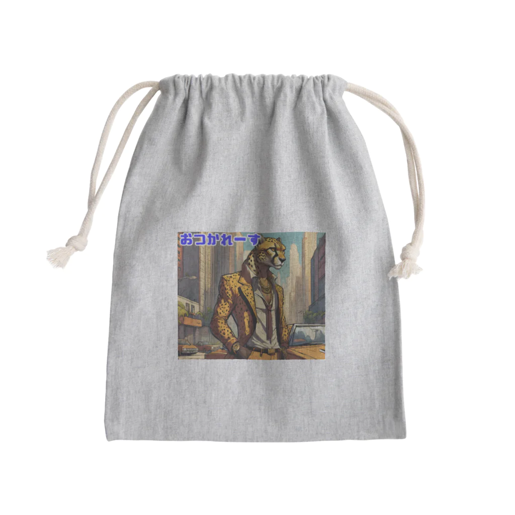 shigeグッズ工房の都会派ヒョウ之助 Mini Drawstring Bag