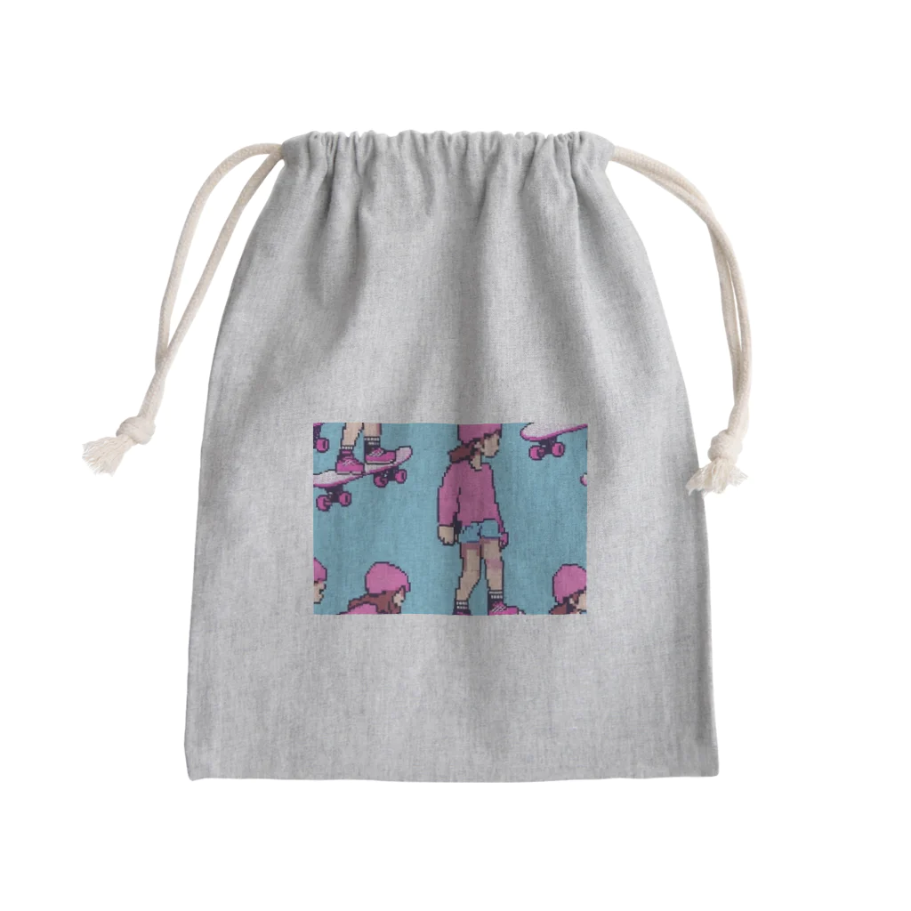空が好きのスケボー女子 Mini Drawstring Bag