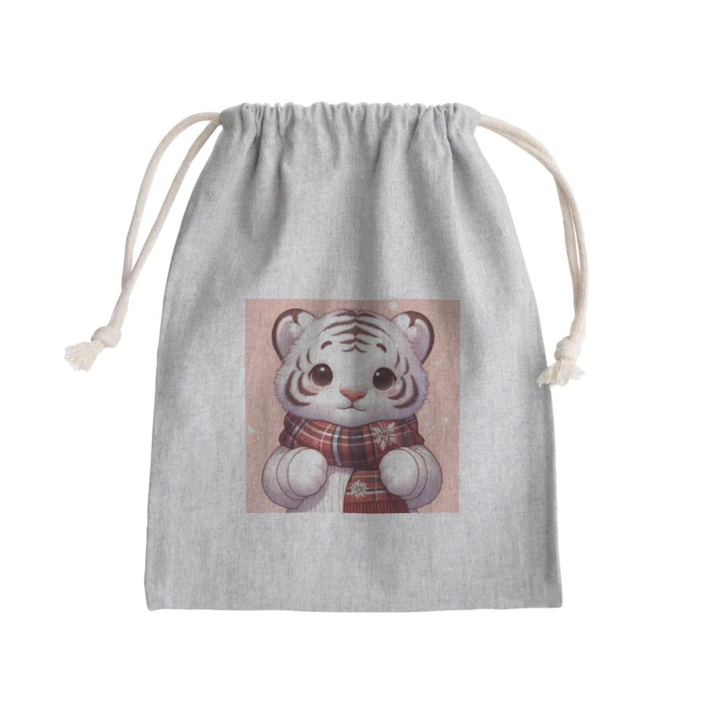 あにまるずのほわいとたいがー Mini Drawstring Bag