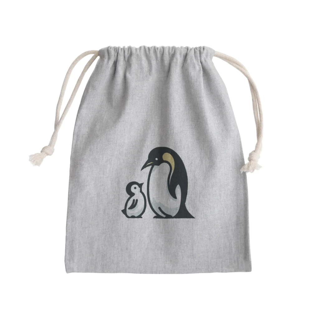 もふもふの森のペンギンのおやこ Mini Drawstring Bag