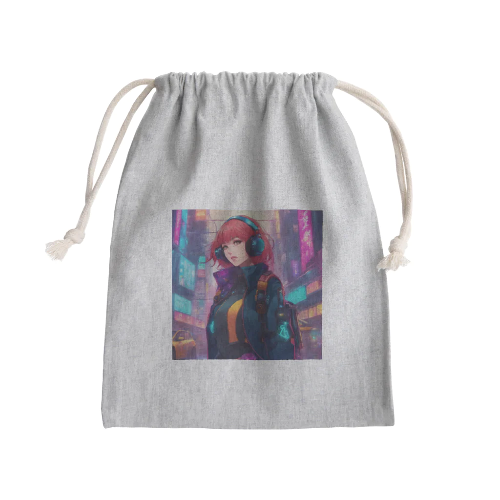 saka7914のサイバー女子 Mini Drawstring Bag