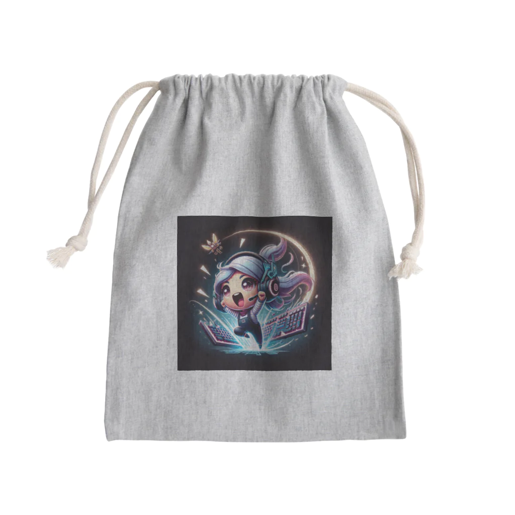 iSysのゲーミング少女ピーシー Mini Drawstring Bag