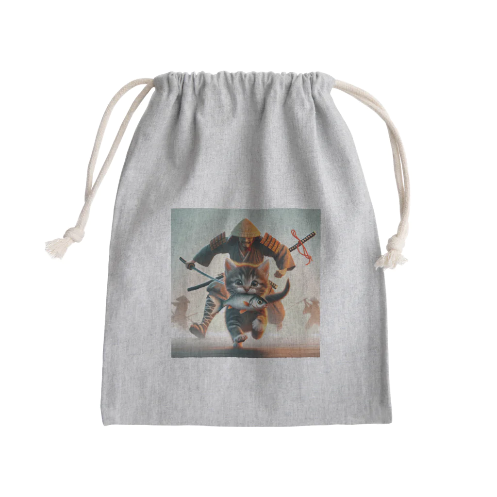 andanteのわくわくshopの猫と侍 Mini Drawstring Bag