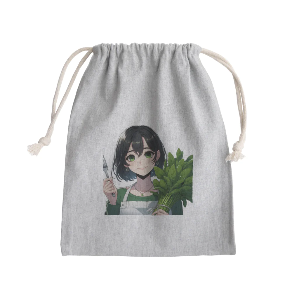 大地の宝物の今日は、ほうれん草で良いですか？ Mini Drawstring Bag