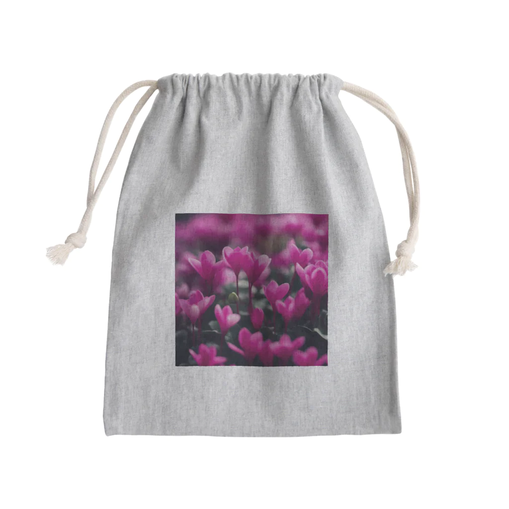 紅茶のシクラメン柄 Mini Drawstring Bag